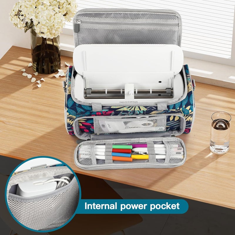 LEFORZ Carrying Case Compatible with Cricut Joy Xtra Smart Cutting Machine(13.7''L x 6.2''W x 5.9''H),Protable Storage Bag with Shoulder Strap Compatible with Cricut Joy Xtra Accessories,Cricut Tools,Print - Image 5